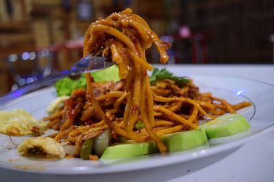 Close-up of served food