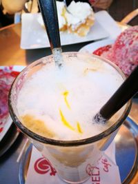 Close-up of drink on table