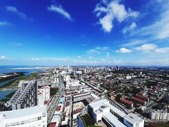 High angle view of townscape against sky