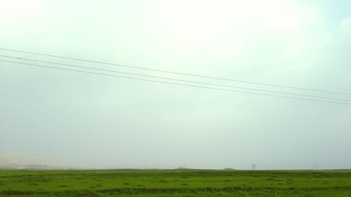 Grassy field against sky