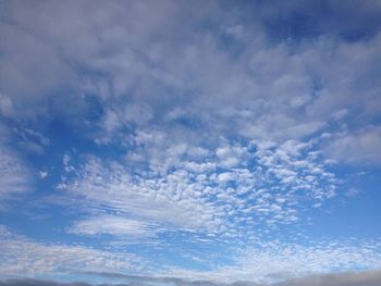 Low angle view of clouds in blue sky