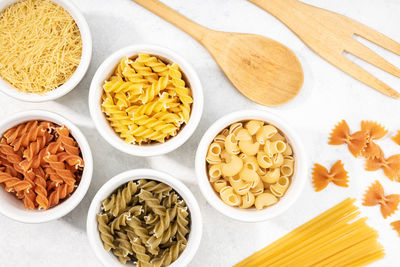High angle view of food on table