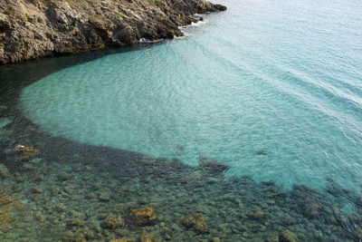 High angle view of beach