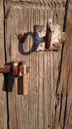 Close-up of old wooden door