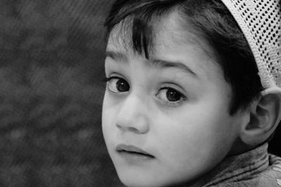 Close-up portrait of cute boy