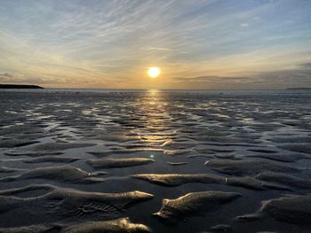 Sun setting at aberavon beach