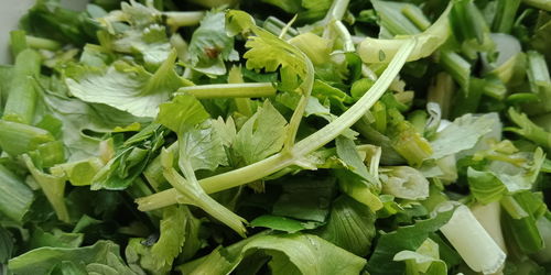 Full frame shot of chopped vegetables