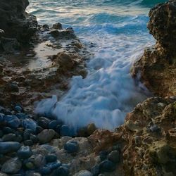 Rocks in sea