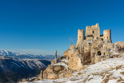Castle rocca calascio in the gran sasso and monti della laga national park mountain in italy