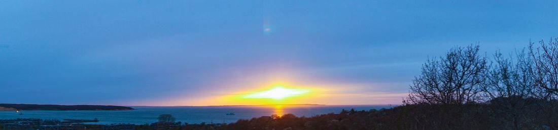 Panoramic view of sea against sky during sunset