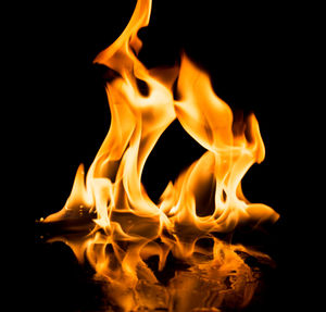 Close-up of bonfire at night