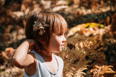 Portrait of boy looking away