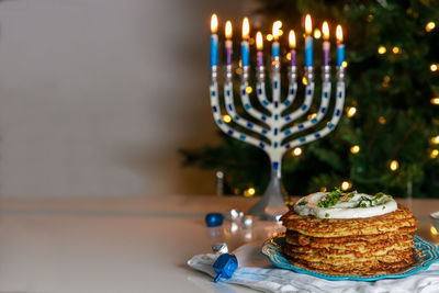 Close-up of cake on table