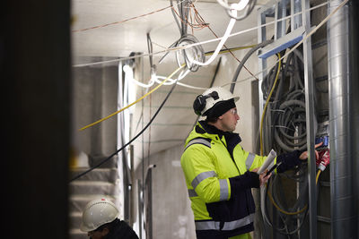 Construction worker working at building site