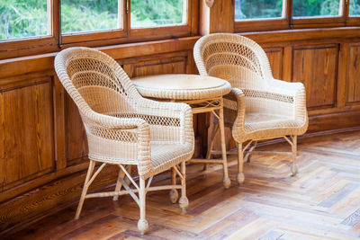 Table and chairs at home