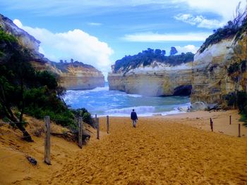 Panoramic view of beach against sky