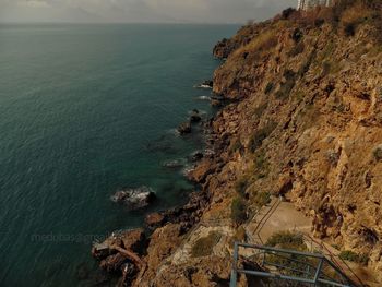 High angle view of sea against sky
