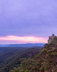 Scenic view of landscape against sky during sunset