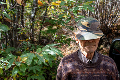 An old man among nature