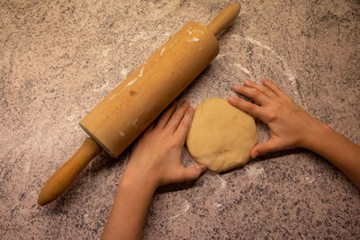 Midsection of woman preparing food