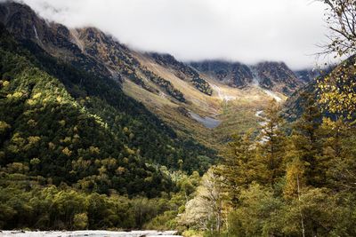 Scenic view of mountains against sky