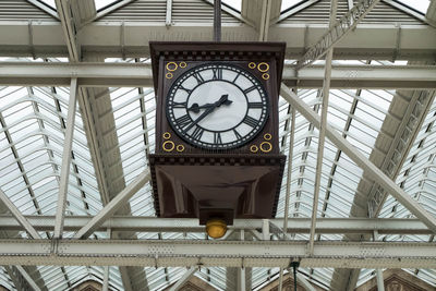 Low angle view of clock