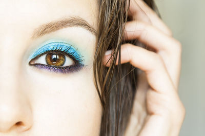 Close-up fashion model with eye make-up