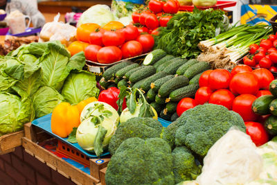 Vegetables for sale at market stall