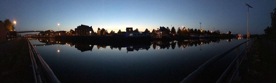 Reflection of city in water