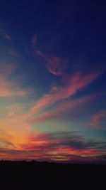 Scenic view of silhouette landscape against sky during sunset