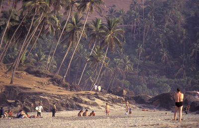 People walking on field