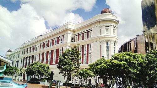 Low angle view of buildings against sky