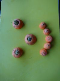 High angle view of fruits on table