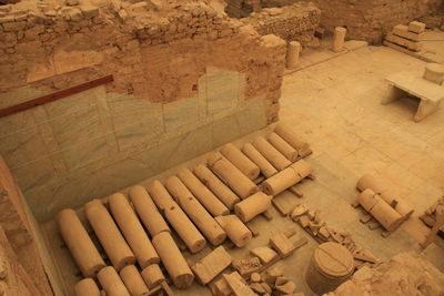 High angle view of old building