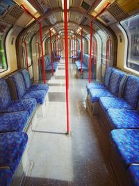 Empty seats in train