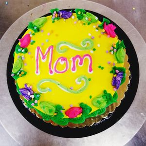 High angle view of multi colored cake on table