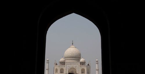 Buildings against clear sky