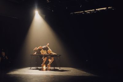 Fire hydrant in illuminated room