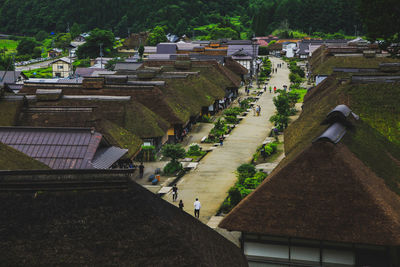 High angle view of historic building