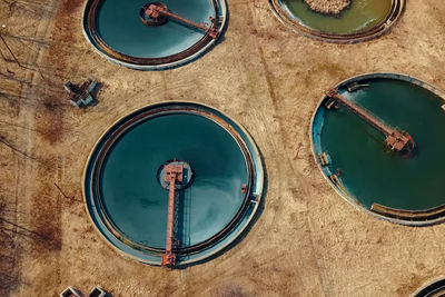 High angle view of sewage treatment plant
