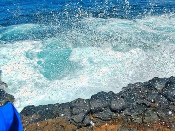 High angle view of beach