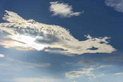 Low angle view of clouds in blue sky