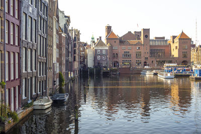 Canal amidst buildings against sky