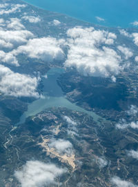 Aerial view of clouds over landscape