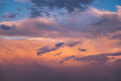 Low angle view of orange sky