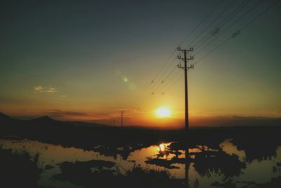 Scenic view of sunset over sea