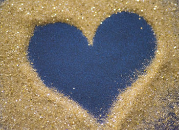 Heart shape on sand