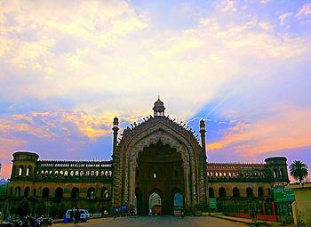 View of building against cloudy sky