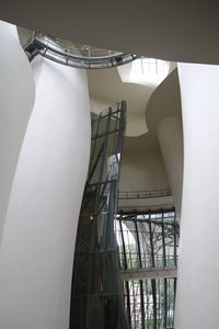 Low angle view of spiral staircase of building