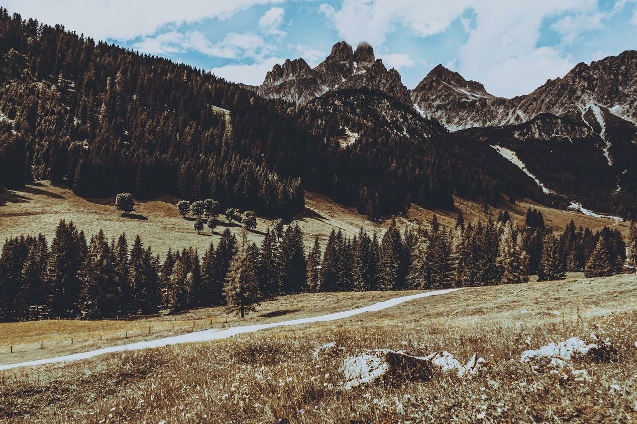 SCENIC VIEW OF MOUNTAINS DURING WINTER